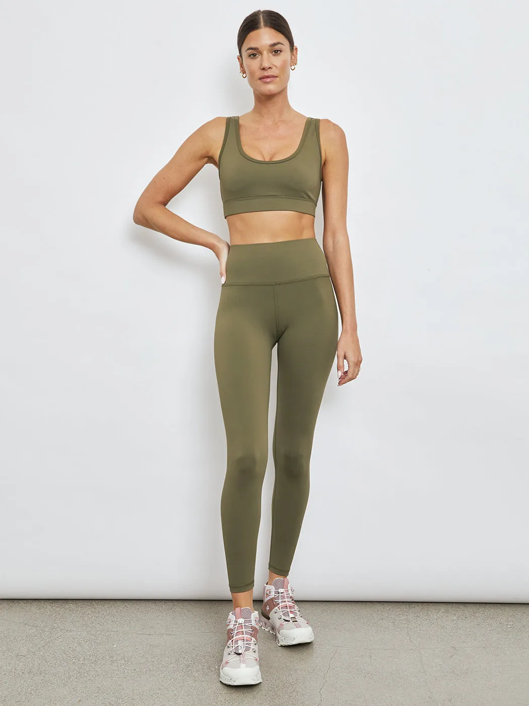 Cut Out Scoop Bra in Diamond Compression - Olive sold by Carbon38 product image thumbnail 2