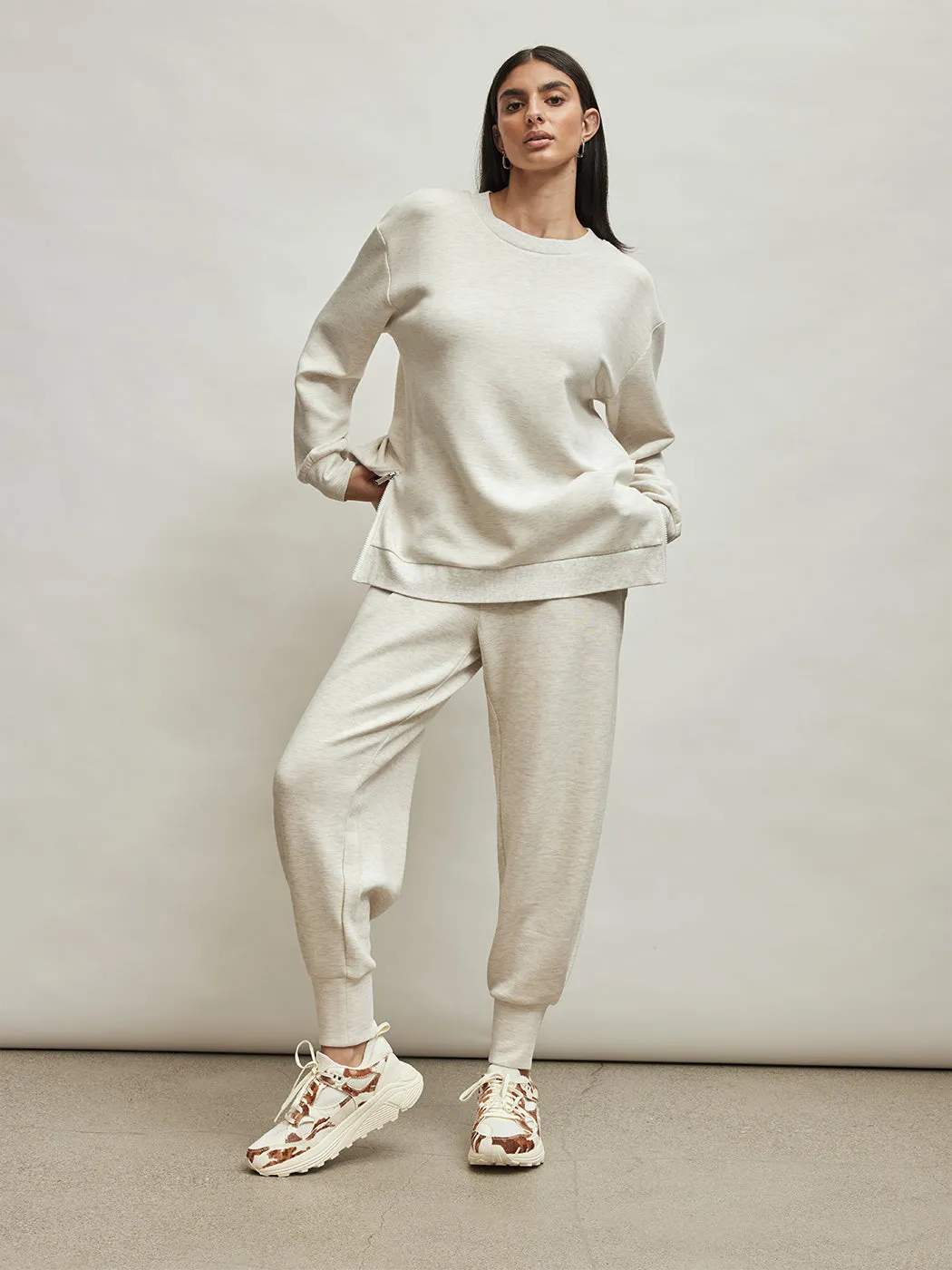 Charter Sweatshirt - Ivory Marl sold by Carbon38