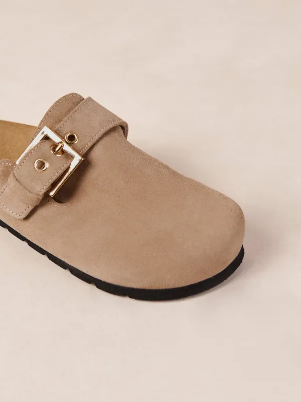COZY SUEDE MULE - TAUPE LEATHER sold by Carbon38