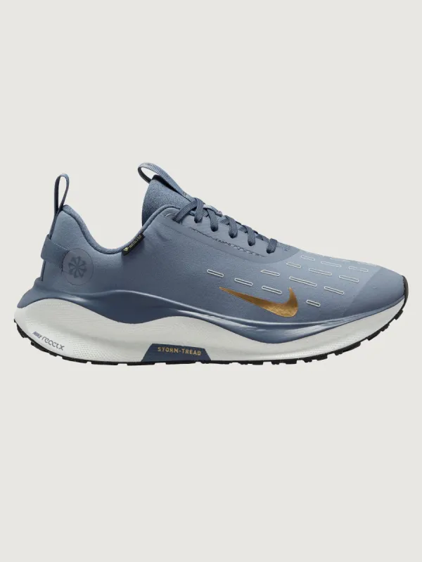 Nike Infinity Run 4 ReactX Gore-Tex - Ashen Slate/Metallic Gold-Diffused Blue sold by Carbon38