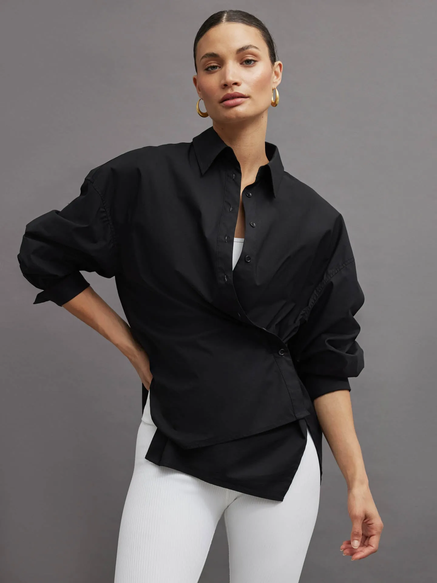 Oversized Button Up Shirt - Black sold by Carbon38 product image thumbnail 2