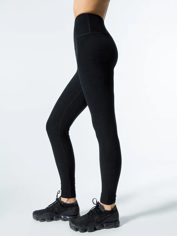 High Waisted Midi Legging - Darkest Night sold by Carbon38