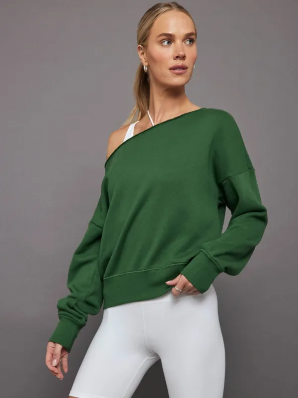 Off Shoulder Sweatshirt in French Terry - Formal Garden sold by Carbon38
