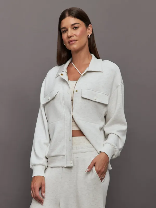 Elizabeth Jacket - Ivory Marl sold by Carbon38