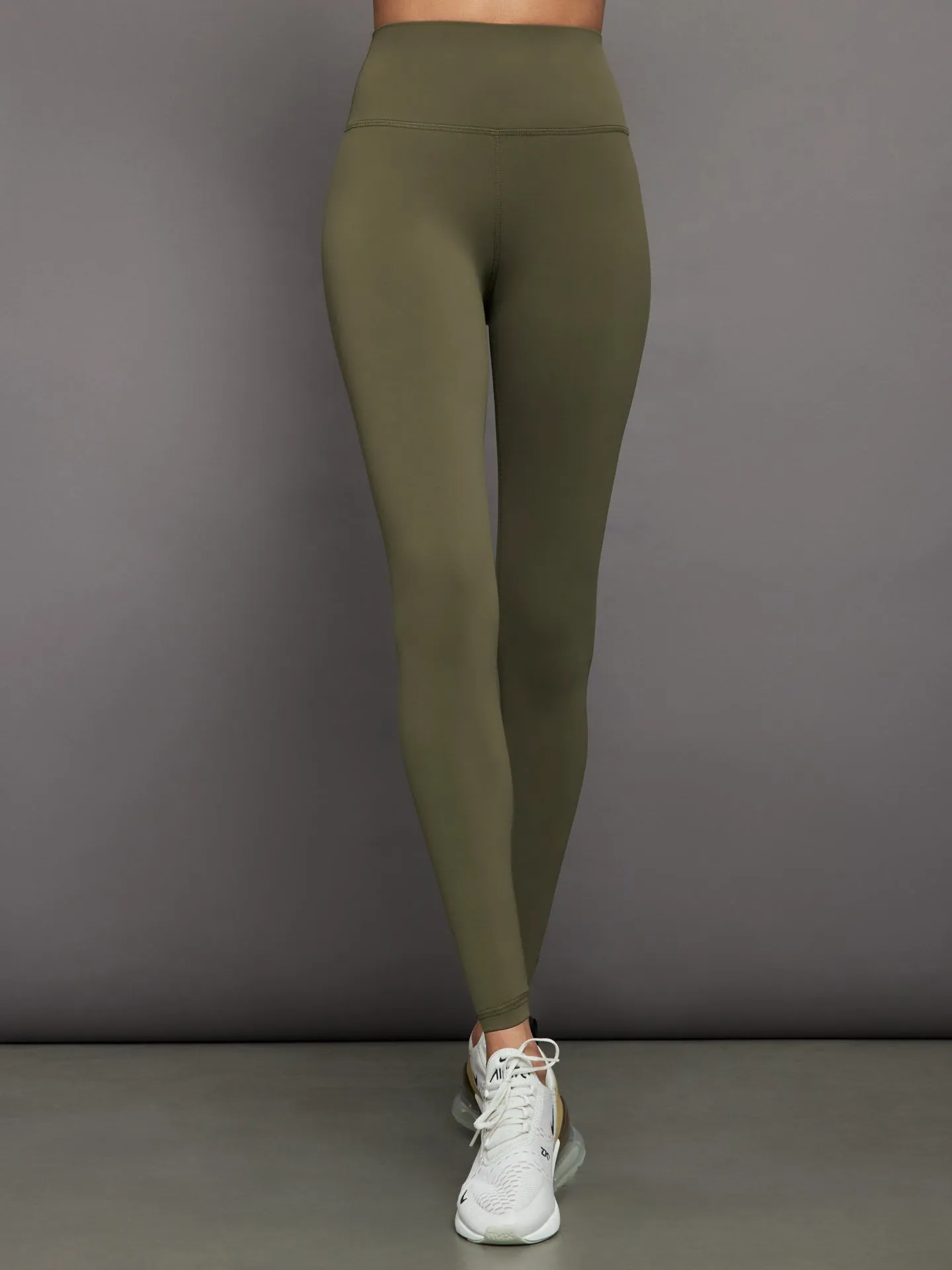 High Rise Full-Length Legging in Diamond Compression - Olive sold by Carbon38