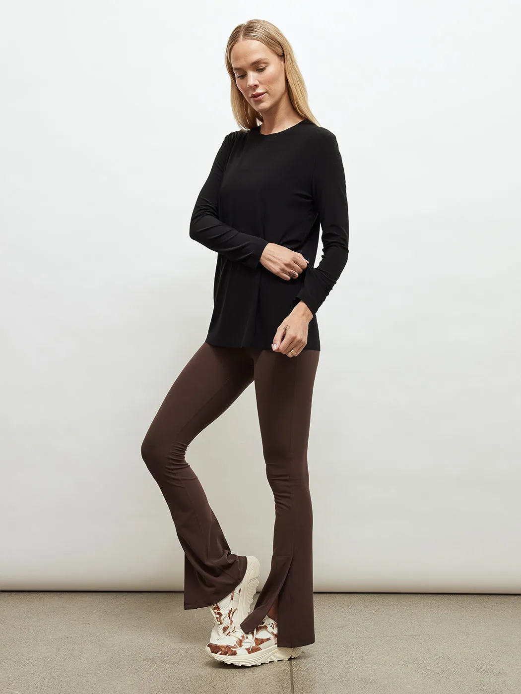 Long Sleeve Crew Top - Black sold by Carbon38 product image thumbnail 2