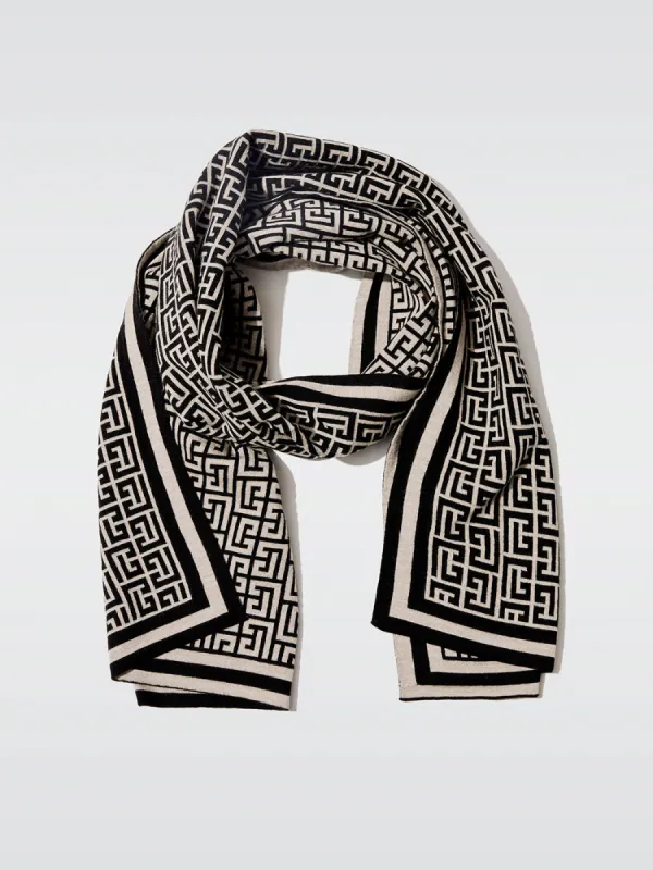 Monogram Merinos Scarf - Gfe Ivoire/Noir sold by Carbon38