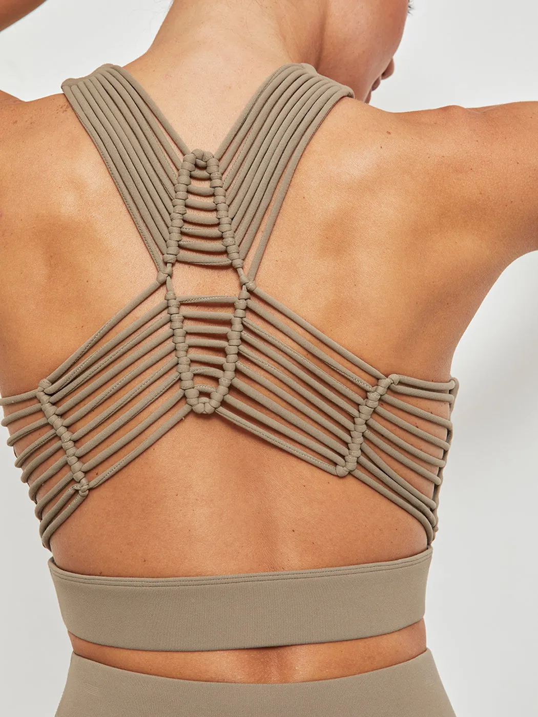 Sayang Macrame Bra in Melt - Mushroom sold by Carbon38