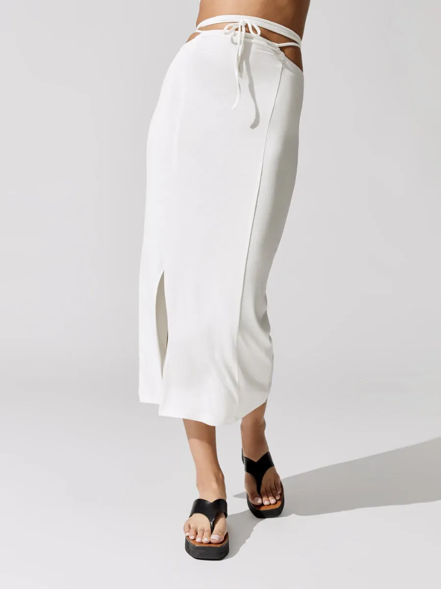 Cutout Midi Skirt - Off White sold by Carbon38