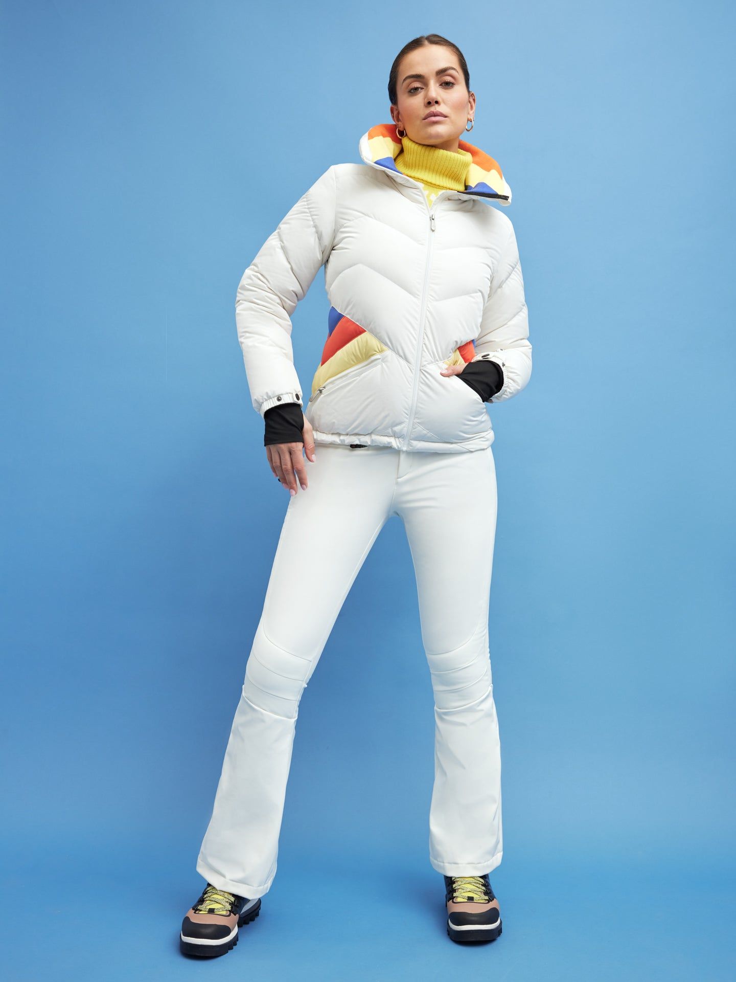 Aurora High Waist Flare Pant - Snow White sold by Carbon38 product image thumbnail 3