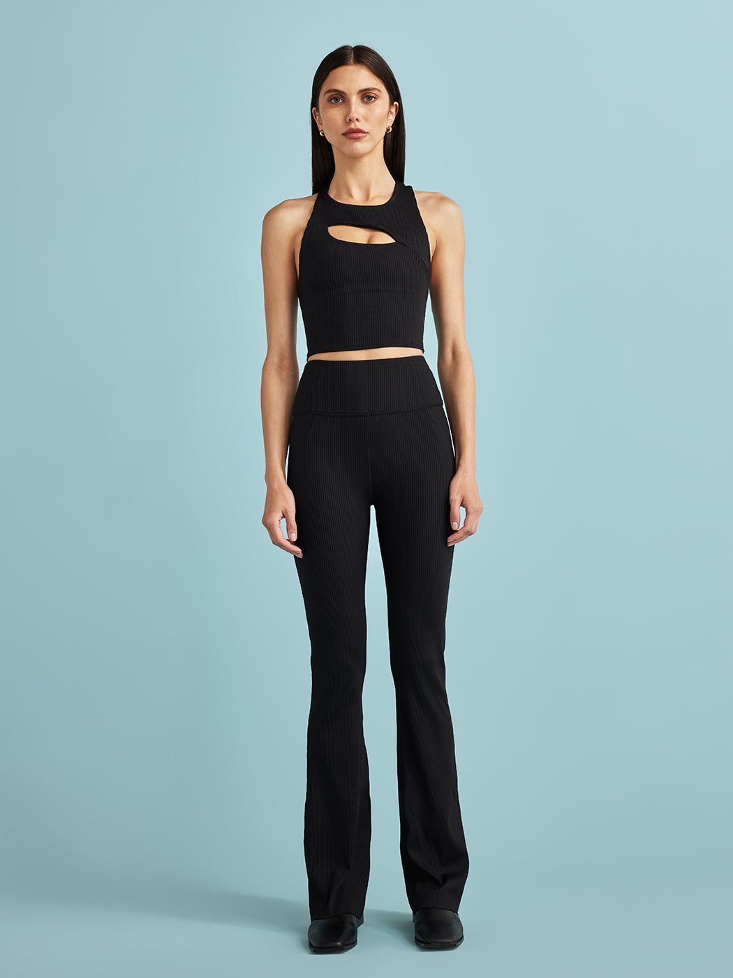 Cut Out Halter Neck Ribbed Cami - Black sold by Carbon38