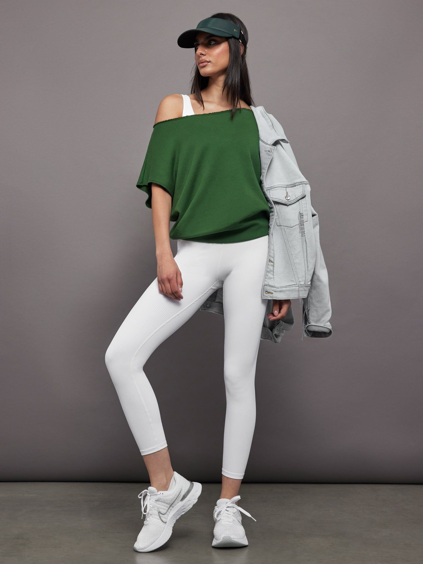 Short Sleeve Off Shoulder Sweatshirt in French Terry - Formal Garden sold by Carbon38 product image thumbnail 4