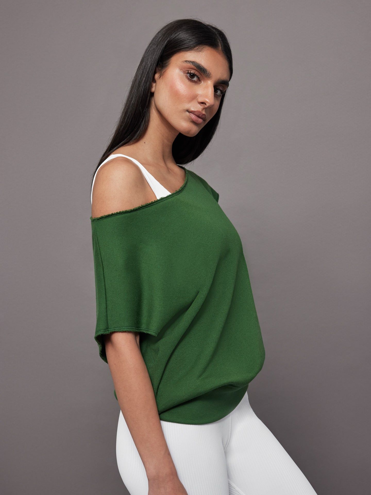 Short Sleeve Off Shoulder Sweatshirt in French Terry - Formal Garden sold by Carbon38 product image thumbnail 2
