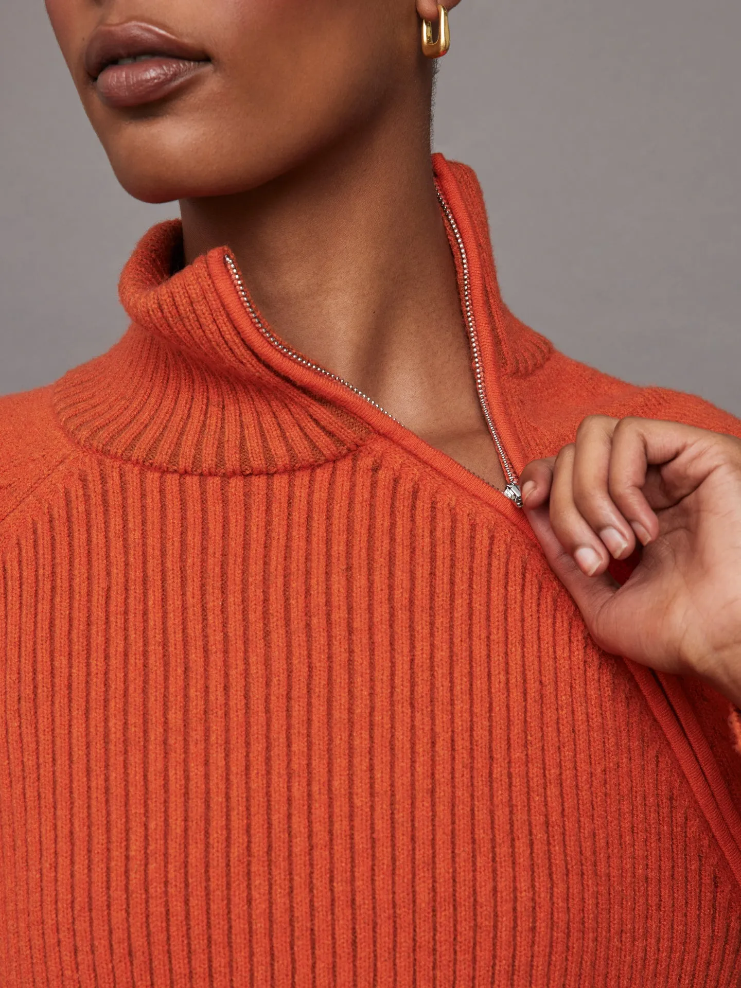 Raglan Zip Pullover - Orange sold by Carbon38 product image thumbnail 4