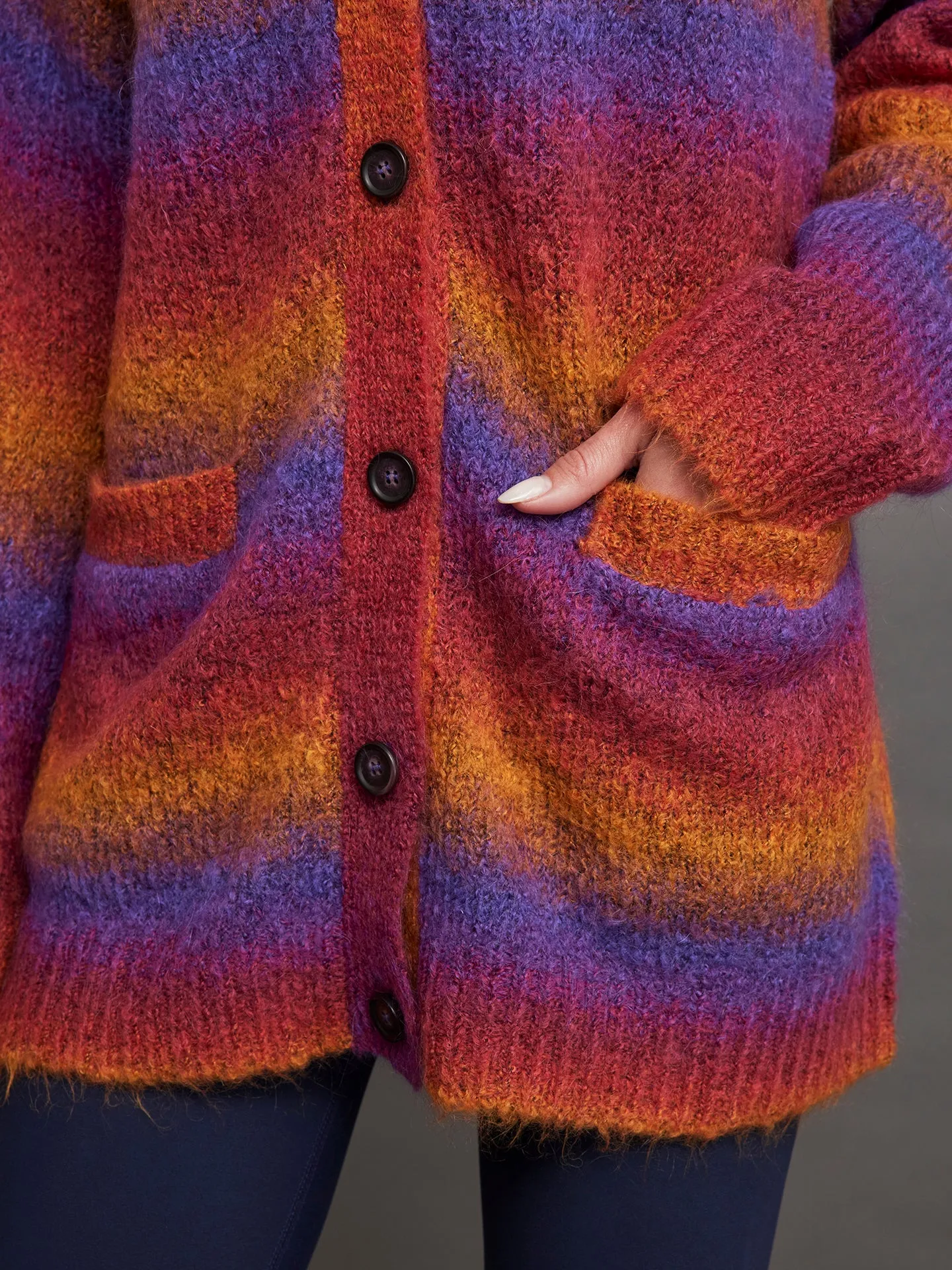 OMBRE CARDIGAN - OMBRE PINK/PURPLE/YELLOW sold by Carbon38 product image thumbnail 5