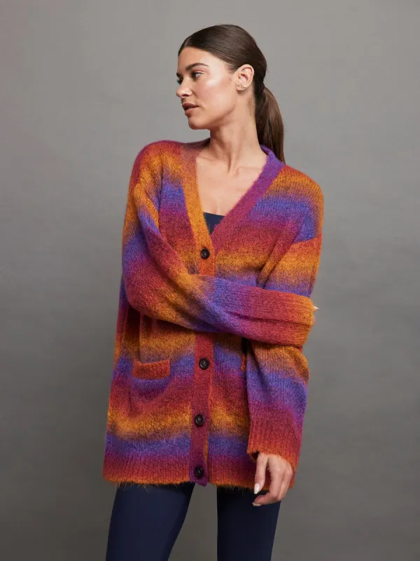 OMBRE CARDIGAN - OMBRE PINK/PURPLE/YELLOW sold by Carbon38
