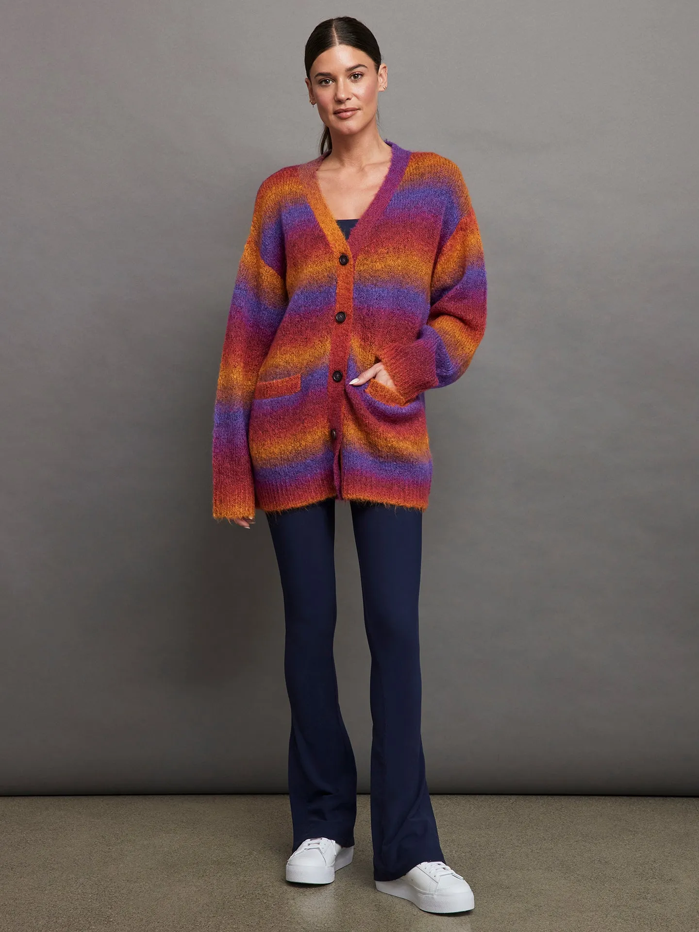 OMBRE CARDIGAN - OMBRE PINK/PURPLE/YELLOW sold by Carbon38 product image thumbnail 3