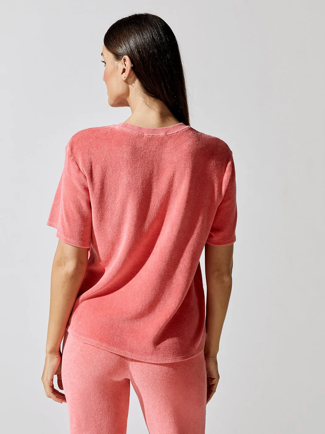 Donna Loop Terry Oversized Tee - Strawberry sold by Carbon38 product image thumbnail 2