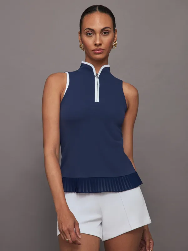 Sleeveless Golf Top - Navy sold by Carbon38