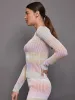 Ribbed crew-neck jumper with contrasting collar - Orange / Multi sold by Carbon38