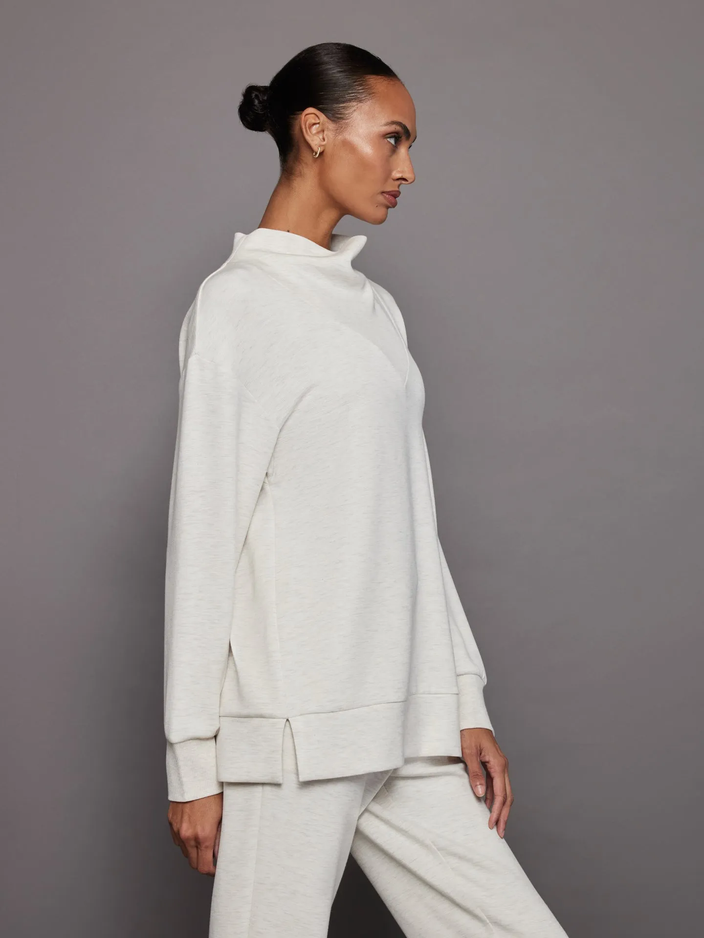 Modena Longline Sweat - Ivory Marl sold by Carbon38 product image thumbnail 2