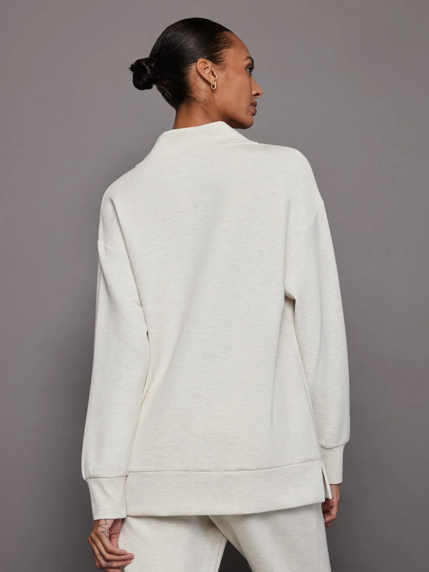 Modena Longline Sweat - Ivory Marl sold by Carbon38 product image thumbnail 3