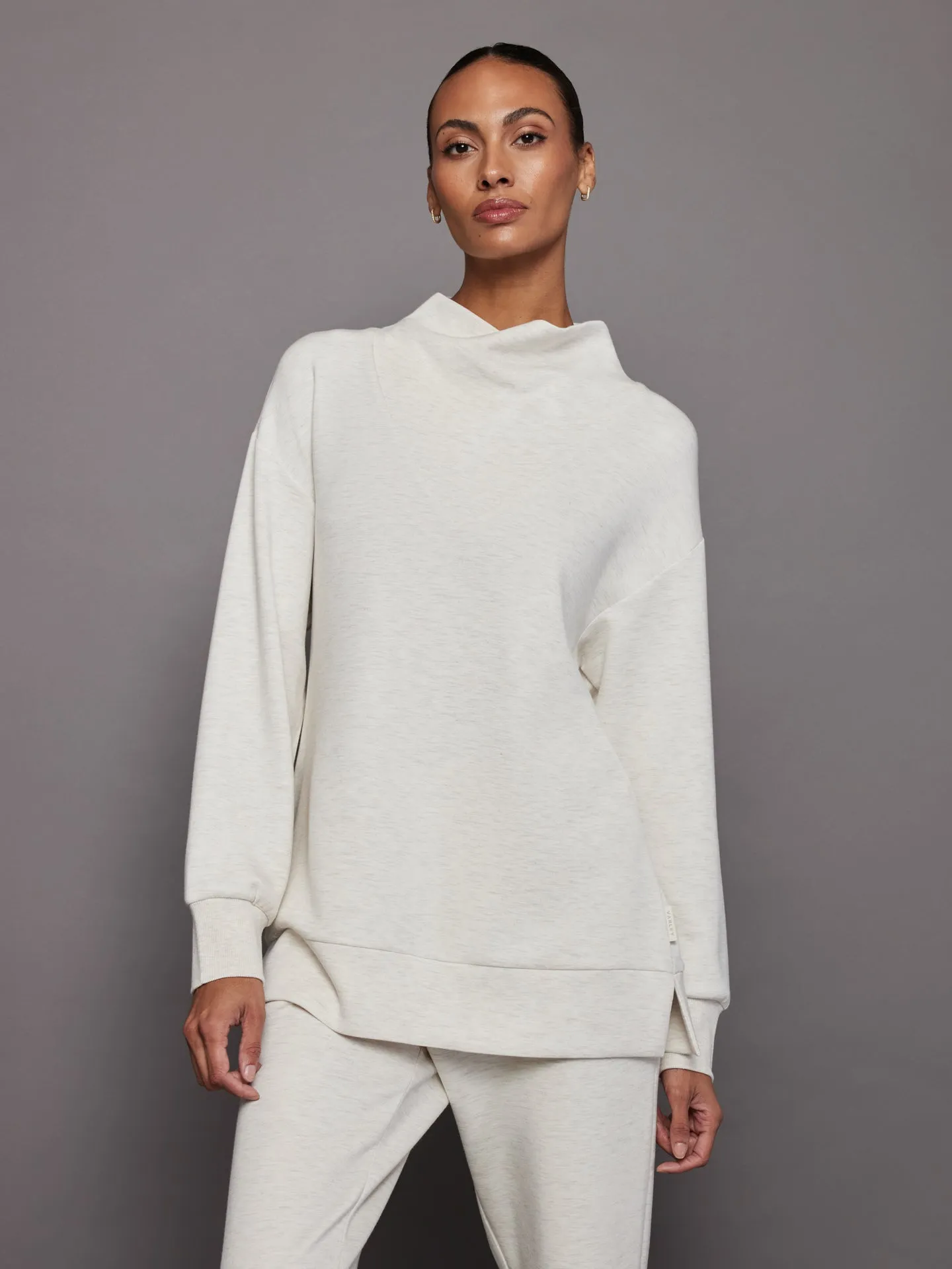 Modena Longline Sweat - Ivory Marl sold by Carbon38