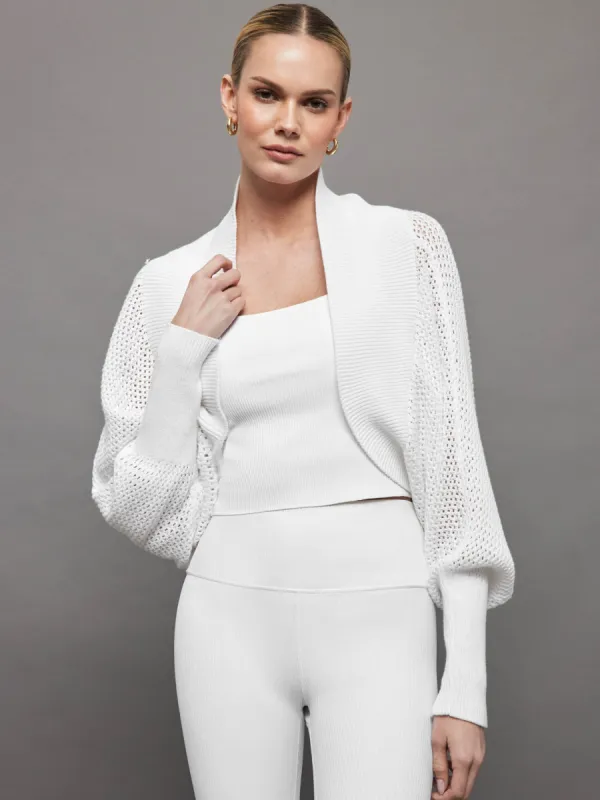 Aubrey Textured Bolero - Bleached White sold by Carbon38