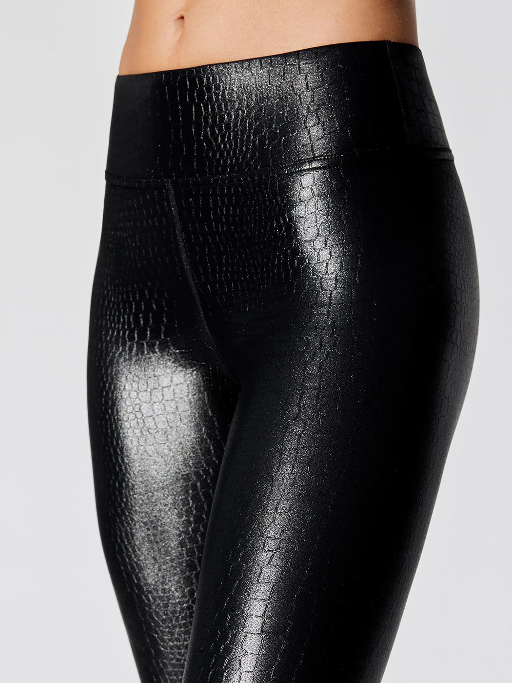 Regular Rise Full-length Legging in Crocodile Takara Shine - Black sold by Carbon38 product image thumbnail 4