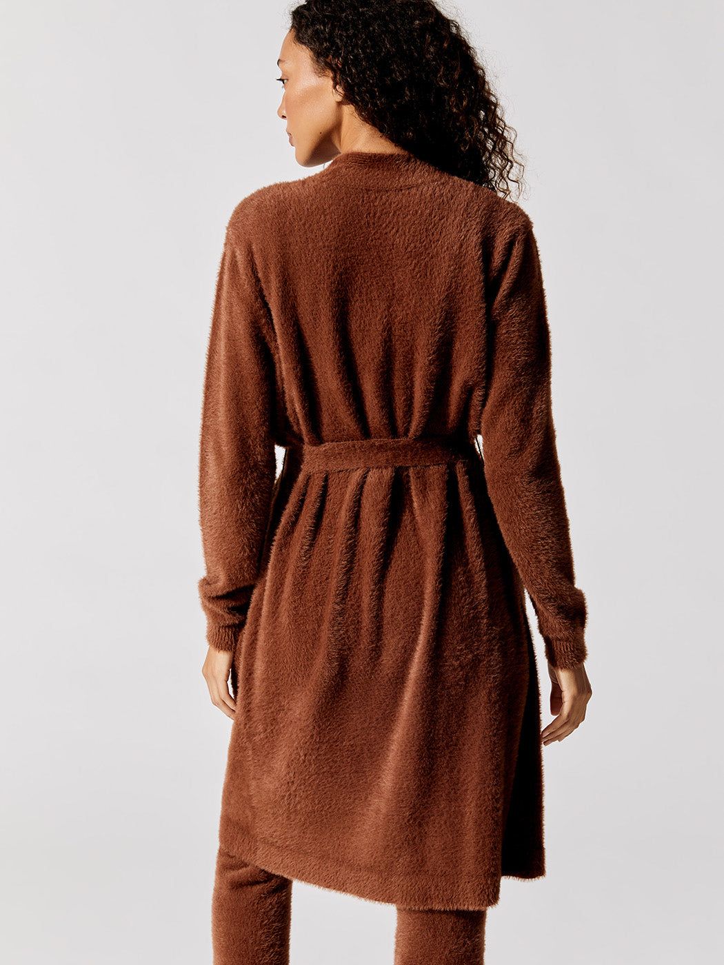 Eyelash Belted Cardigan - Cappuccino sold by Carbon38 product image thumbnail 3