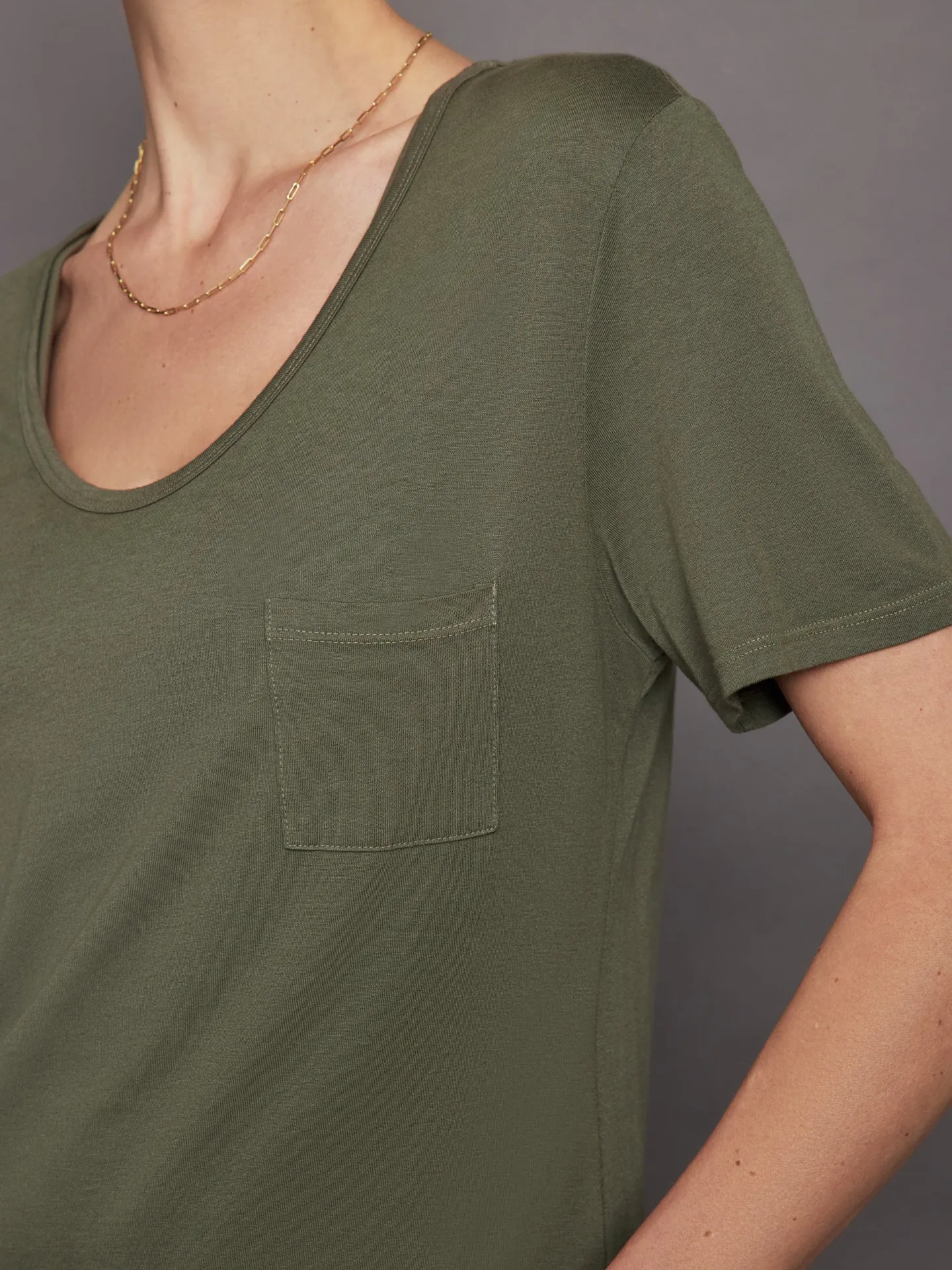 Short Sleeve Pocket Tee - Olive sold by Carbon38 product image thumbnail 5