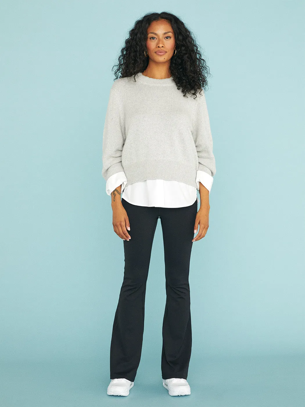 Raya Ruched Crew Looker - Oyster Grey Melange sold by Carbon38 product image thumbnail 4