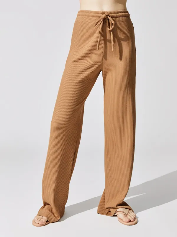 Ali Drawstring Wide Leg Pant - Dune sold by Carbon38