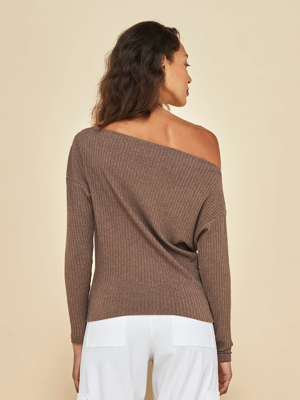 Long Sleeve Asymmetrical Top - Caramel sold by Carbon38 product image thumbnail 3