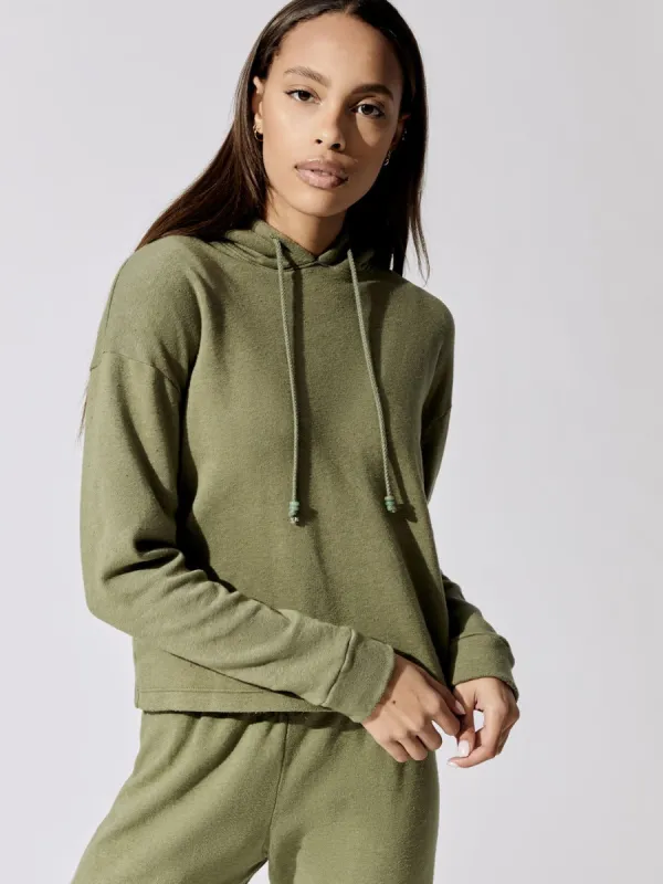 Vintage Fleece Gem Hoodie - Basil With Jade sold by Carbon38