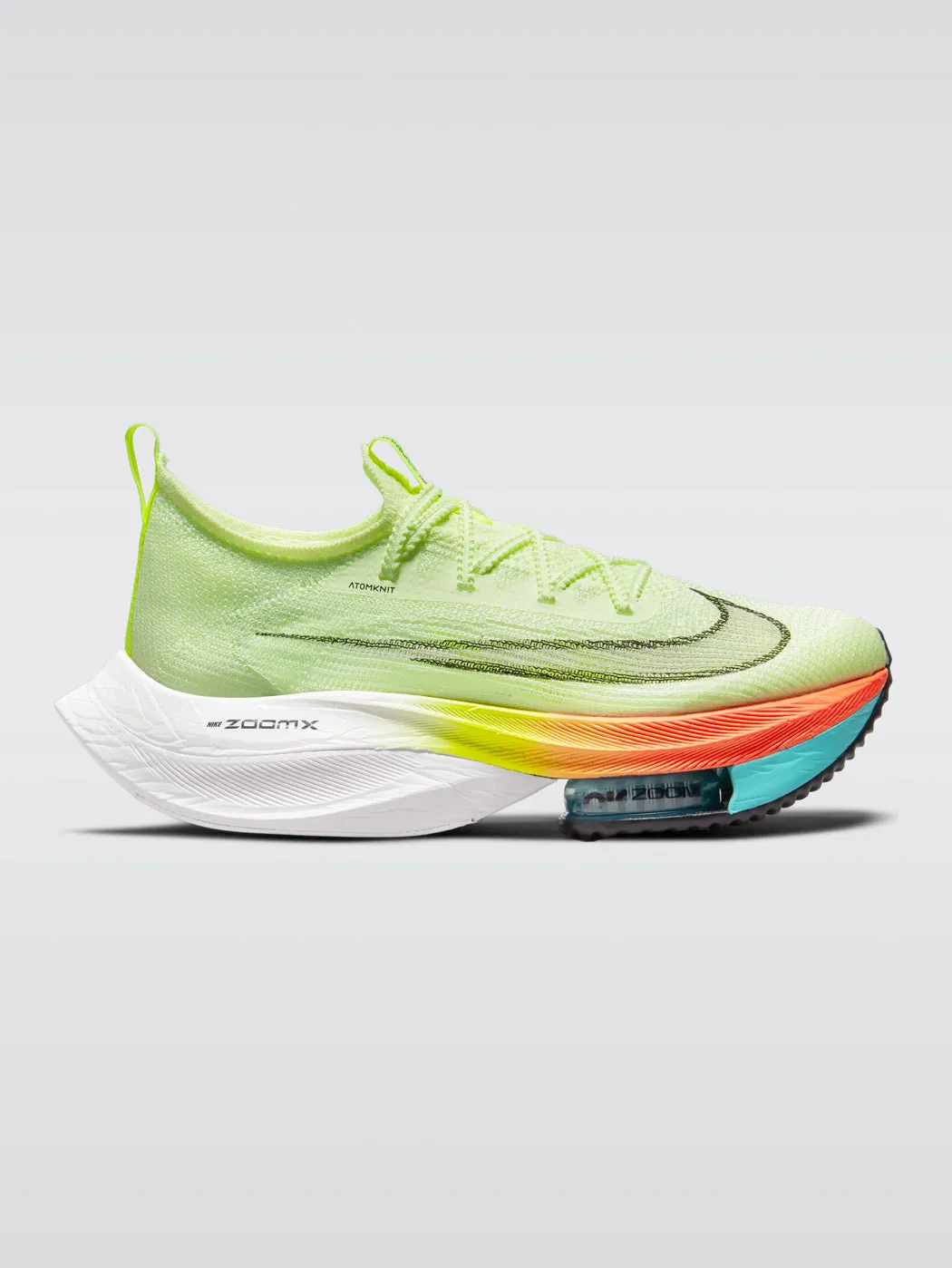 Nike Air Zoom Alphafly NEXT% Sneaker - Barely Volt-Black-Hyper Orange sold by Carbon38