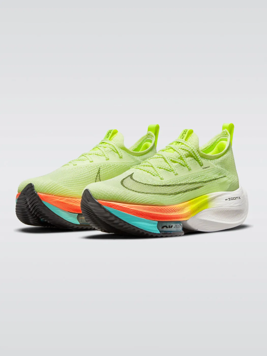 Nike Air Zoom Alphafly NEXT% Sneaker - Barely Volt-Black-Hyper Orange sold by Carbon38 product image thumbnail 4