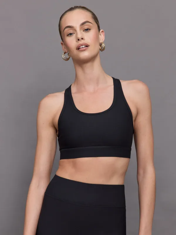 Center Stage Rib Bra - Black sold by Carbon38