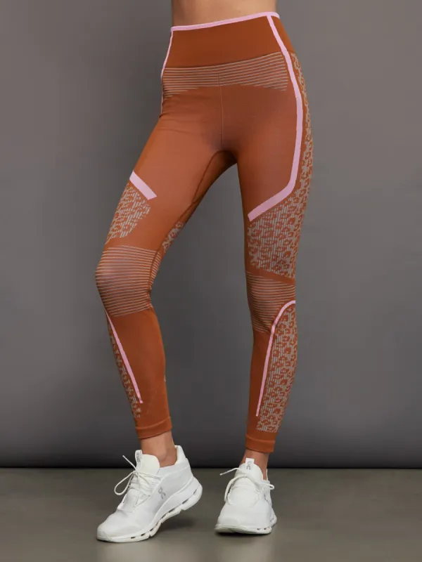 aSMC TrueStrength Seamless Yoga Leggings - dark caramel sac/dove grey/semi pink glow sold by Carbon38
