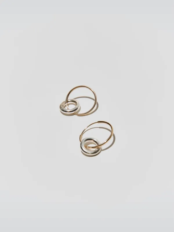 Infinity Hoop - 14 Kt Yellow Gold And Sterling Silver sold by Carbon38