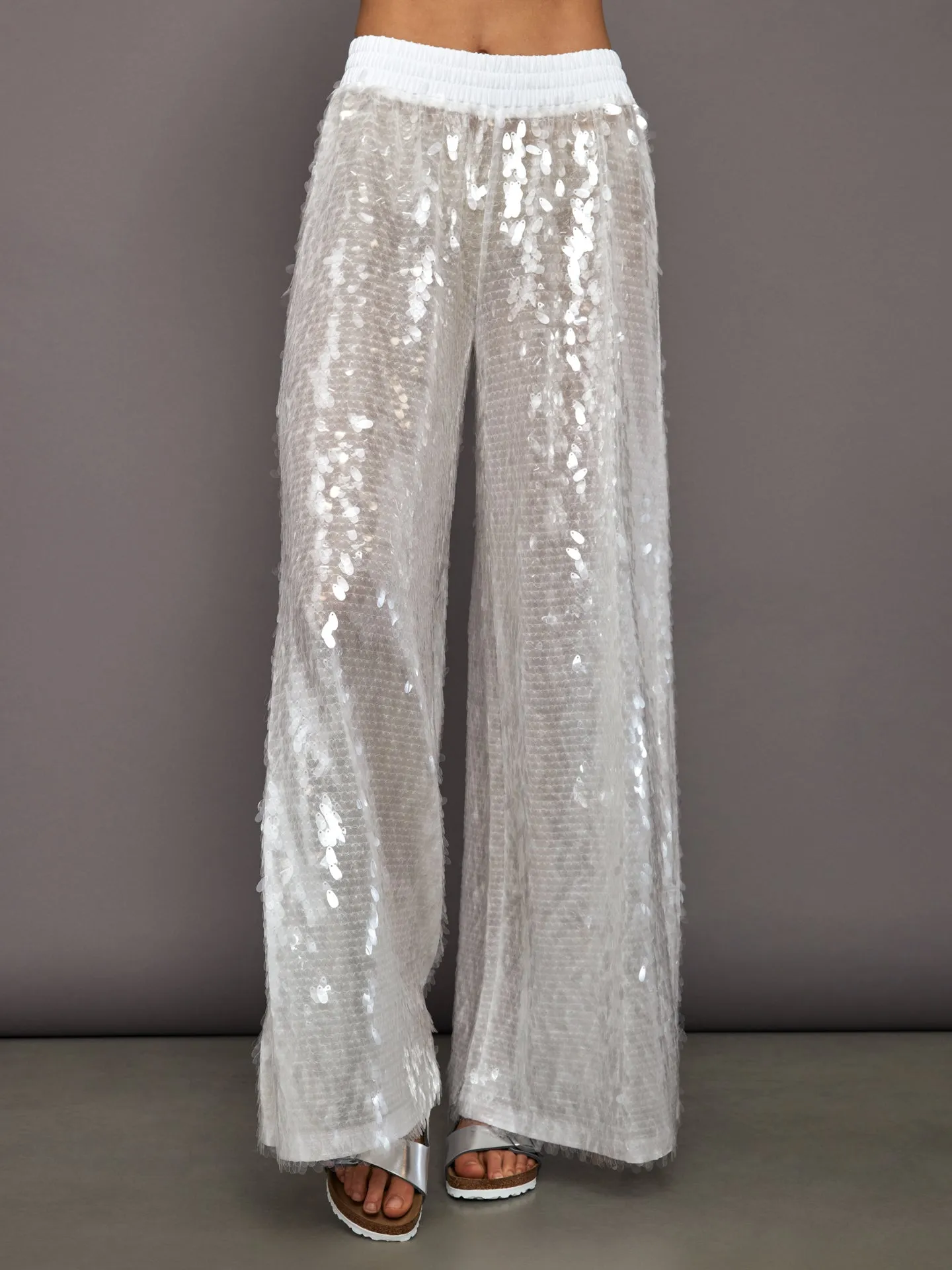 Boyfriend Elephant Sweatpant - Clear/ White sold by Carbon38