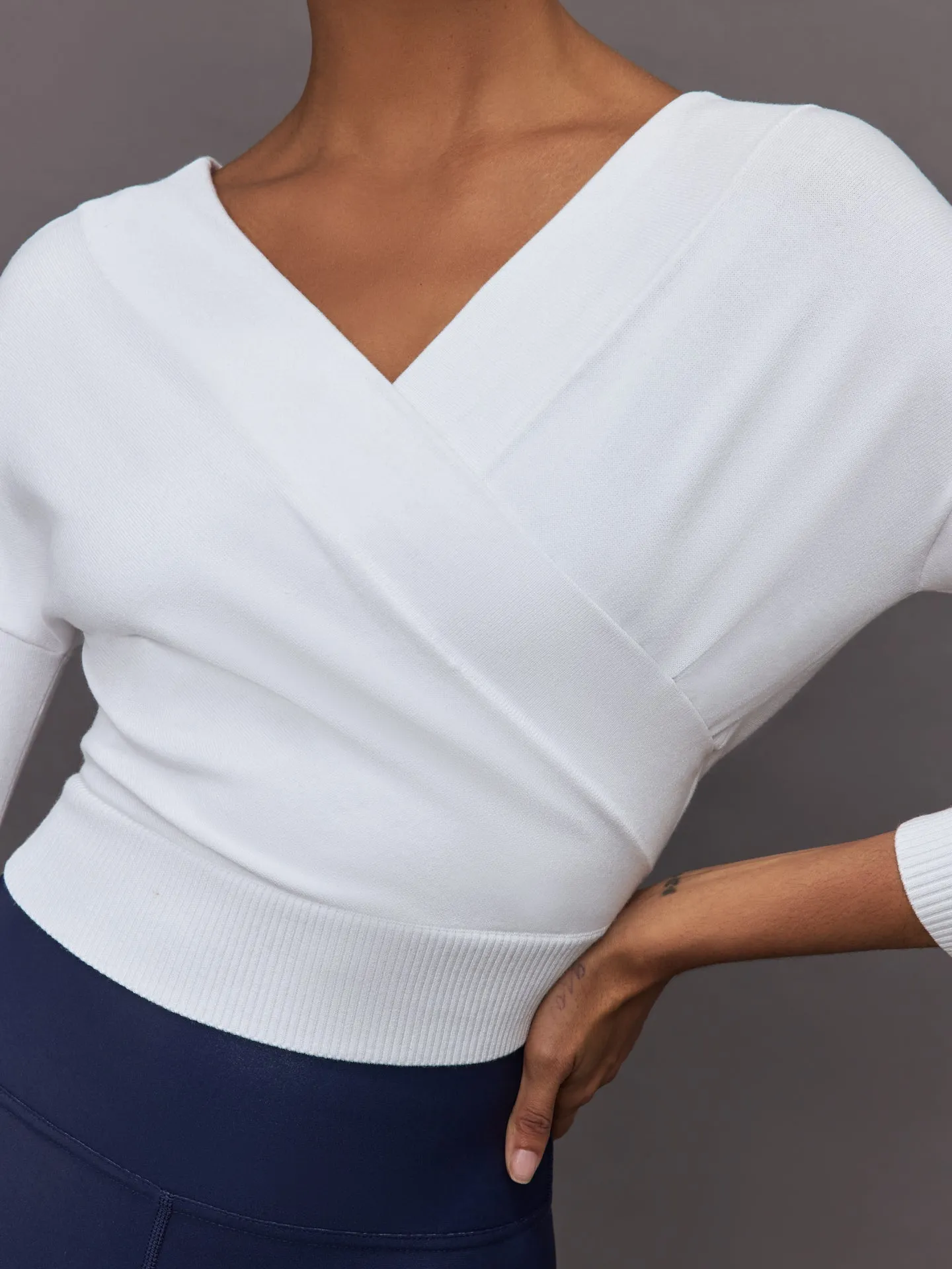 Cross Over Sweater - Winter White sold by Carbon38 product image thumbnail 5