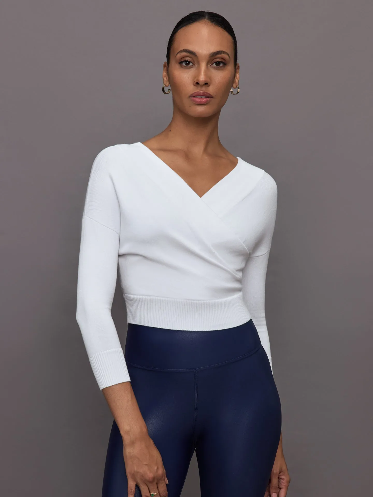 Cross Over Sweater - Winter White sold by Carbon38