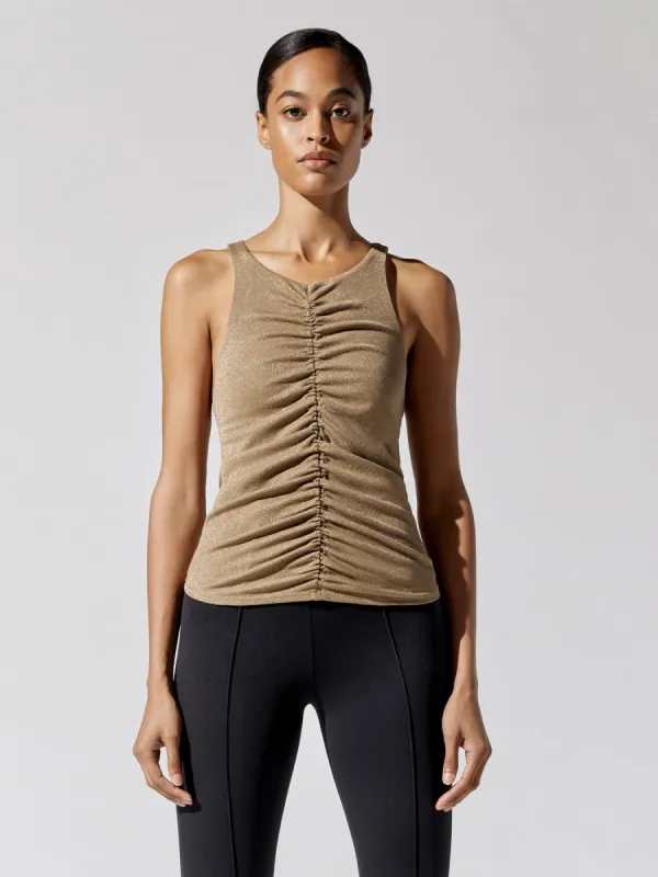 Isabel Front Ruched Tank - Caramel made by Carbon38