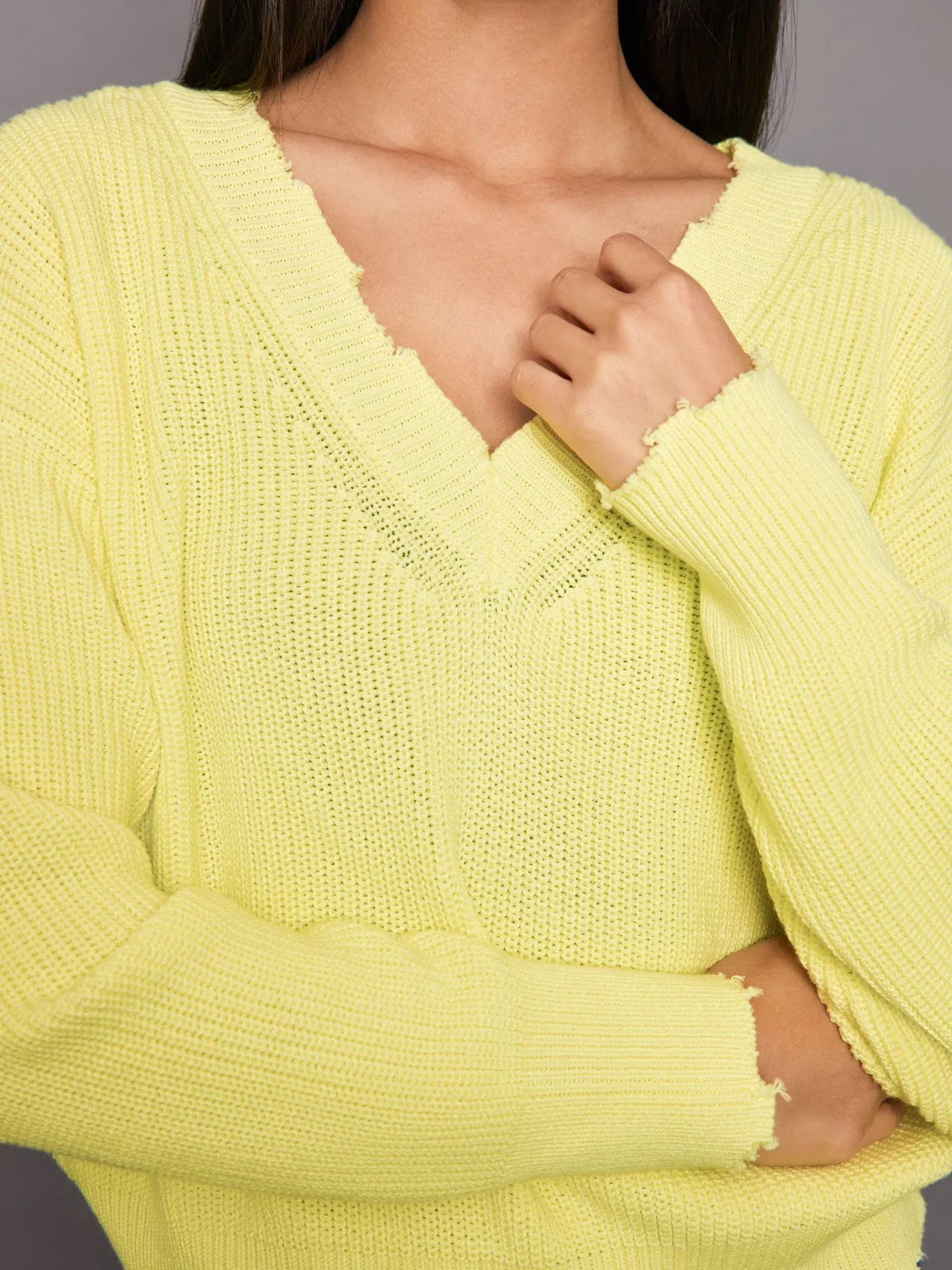 Distressed V-Neck Pullover - Margarita sold by Carbon38 product image thumbnail 2