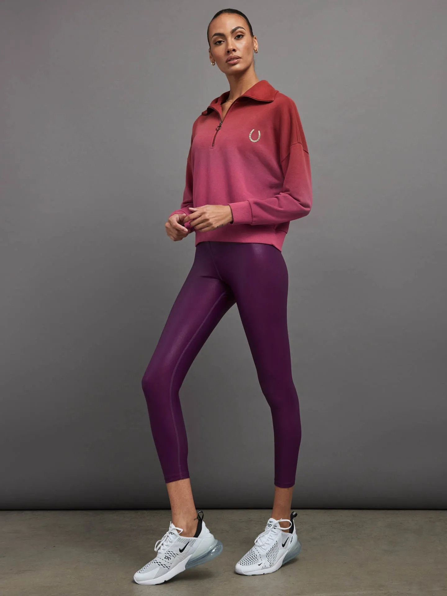 Ombre French Terry Half Zip // Horseshoe - Merlot to Magenta Haze sold by Carbon38 product image thumbnail 2