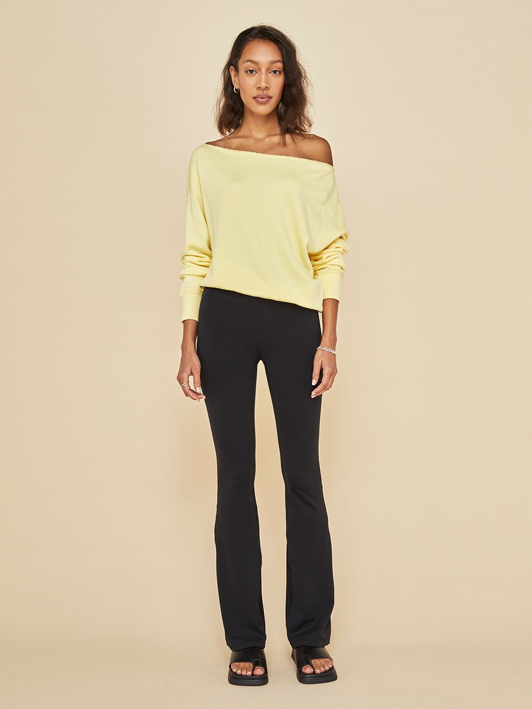 Off Shoulder Sweatshirt in French Terry - Butter Yellow sold by Carbon38 product image thumbnail 2