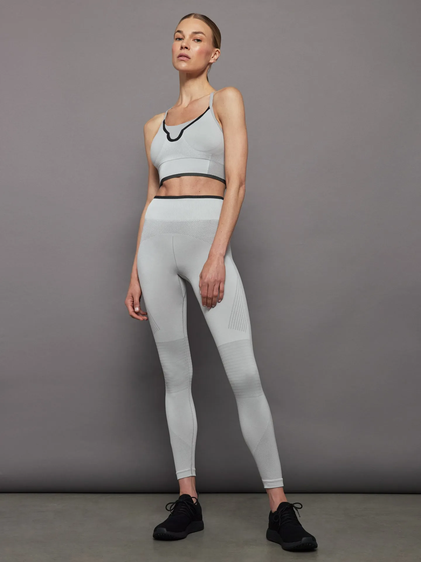 TrueStrength Seamless Yoga Medium Support Sports Bra - MGH SOLID GREY/WHITE/BLACK sold by Carbon38 product image thumbnail 5