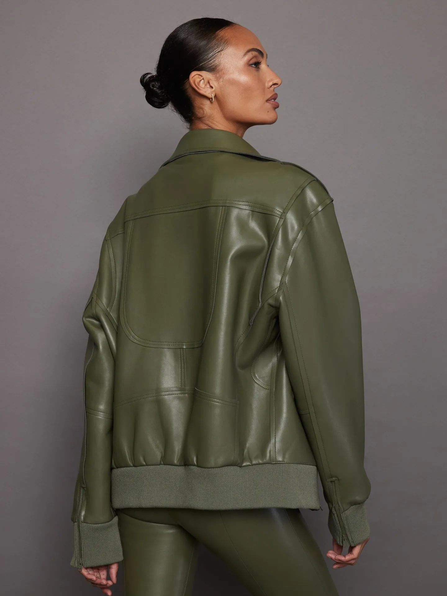 Oversized Moto Jacket - Military sold by Carbon38 product image thumbnail 3
