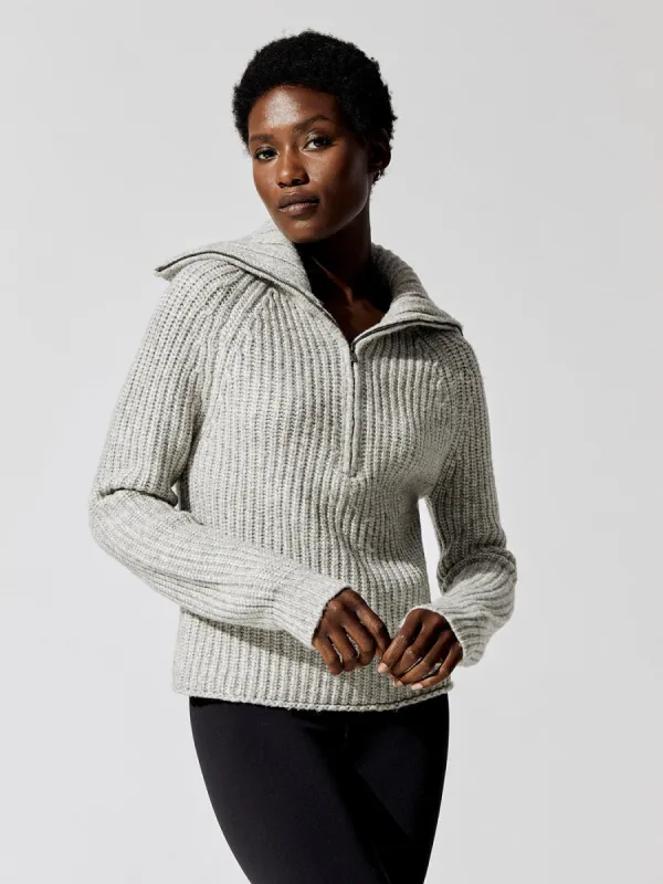 Audrey Zip-Up Sweater - Heather Grey sold by Carbon38